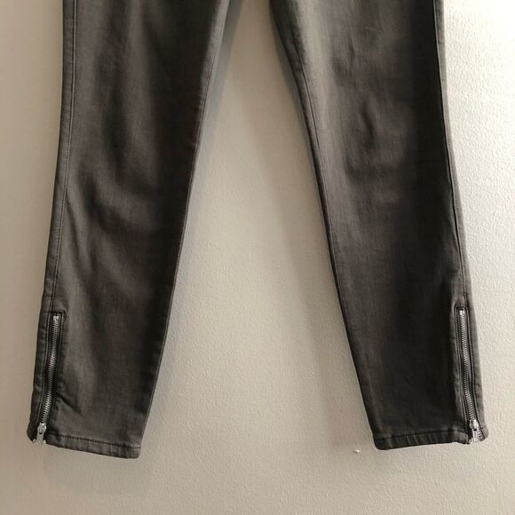 Club Monaco Stretchy Zipper Hem Skinny Leg Fit Jeggings Jeans Pants Green - Picture 6 of 11